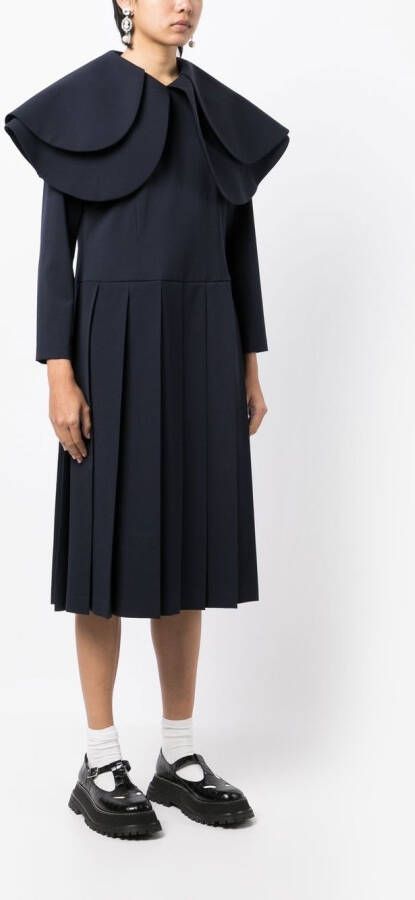 Comme Des Garçons Comme Des Garçons Midi-jurk met oversized kraag Blauw