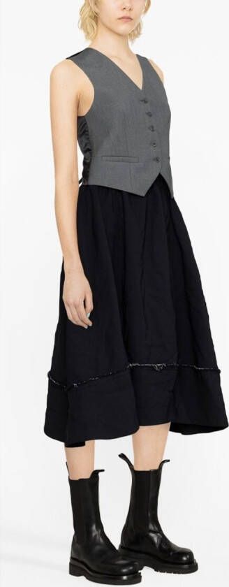 Comme Des Garçons Comme Des Garçons Midi-rok met elastische taille Blauw