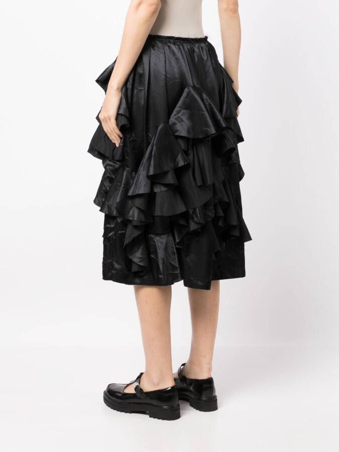 Comme Des Garçons Comme Des Garçons Midi-rok met ruches Zwart