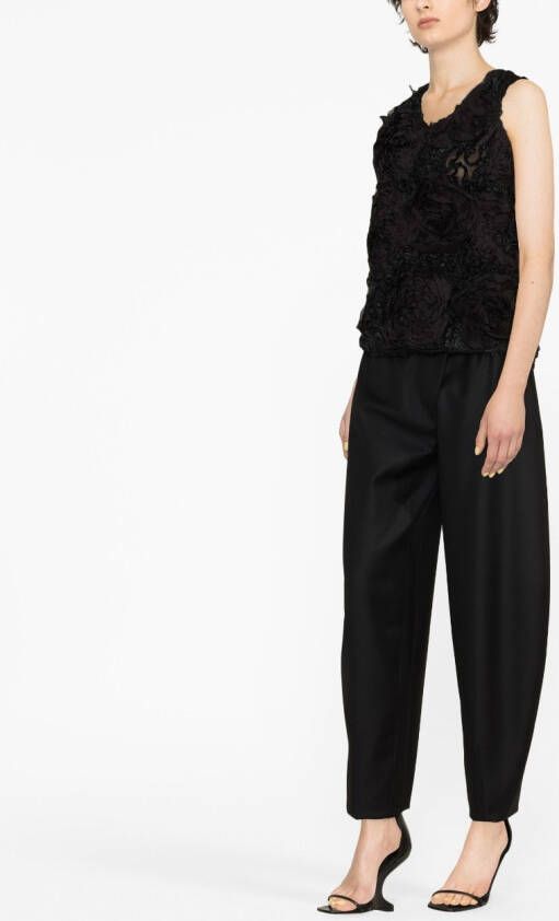 Comme Des Garçons Tanktop met bloemenprint Zwart