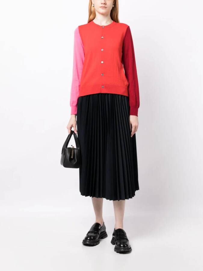 Comme Des Garçons Girl Trui met colourblocking Rood