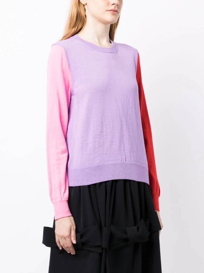 Comme Des Garçons Girl Trui met colourblocking Roze