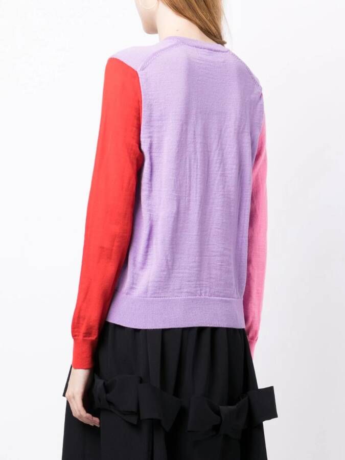 Comme Des Garçons Girl Trui met colourblocking Roze
