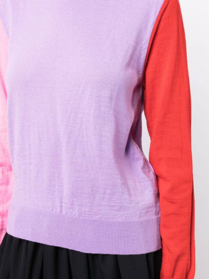 Comme Des Garçons Girl Trui met colourblocking Roze
