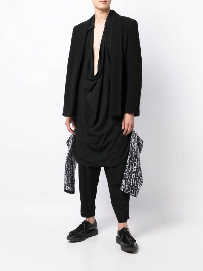 Comme des Garçons Homme Plus Blazer met asymmetrische afwerking Zwart