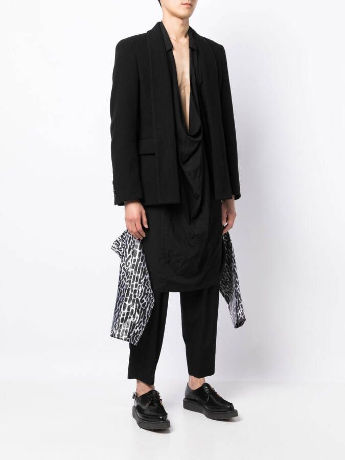 Comme des Garçons Homme Plus Blazer met asymmetrische afwerking Zwart