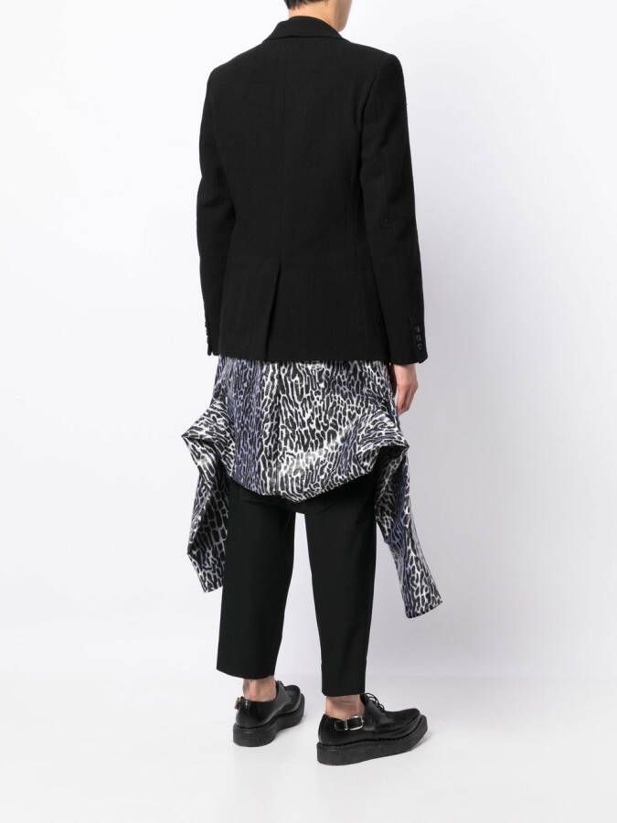 Comme des Garçons Homme Plus Blazer met asymmetrische afwerking Zwart
