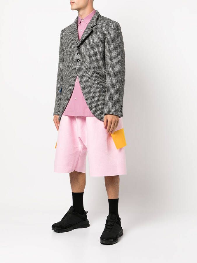Comme des Garçons Homme Plus Blazer met colourblocking Grijs