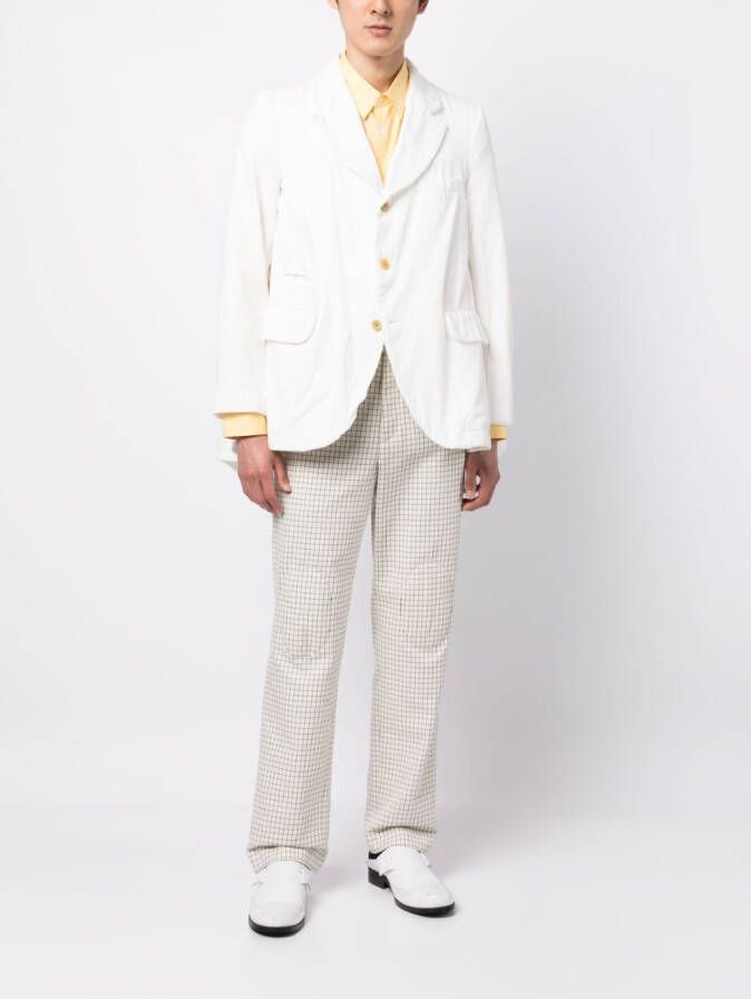 Comme des Garçons Homme Plus Blazer met enkele rij knopen Wit