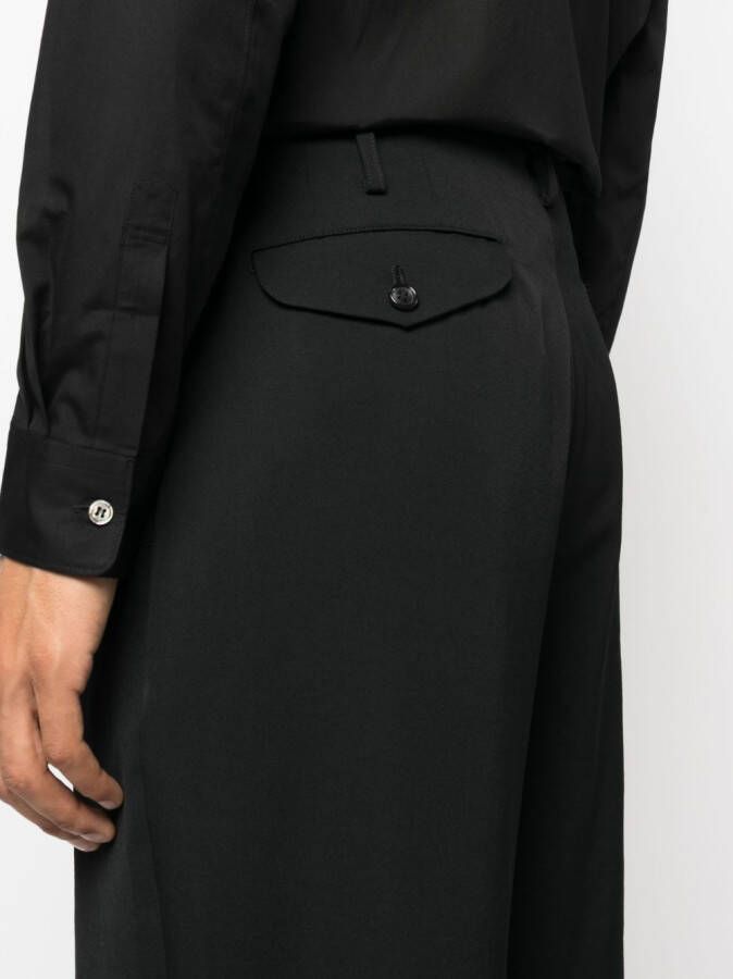 Comme des Garçons Homme Plus Broek met wijde pijpen Zwart