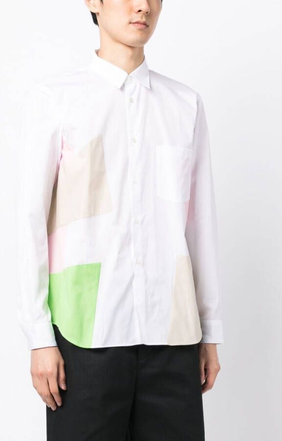 Comme des Garçons Homme Plus T-shirt met colourblocking Wit