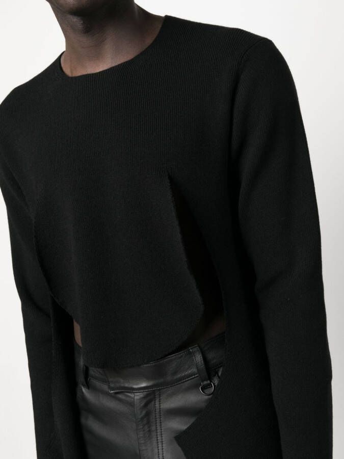 Comme des Garçons Homme Plus Asymmetrische trui Zwart