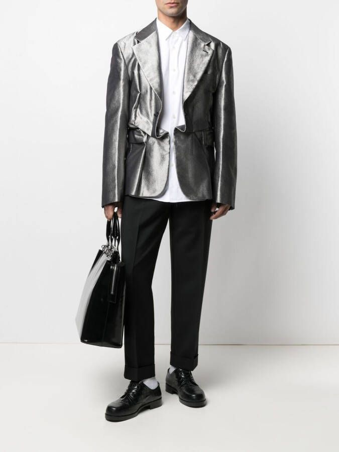 Comme des Garçons Homme Plus Gedeconstrueerde blazer Zilver