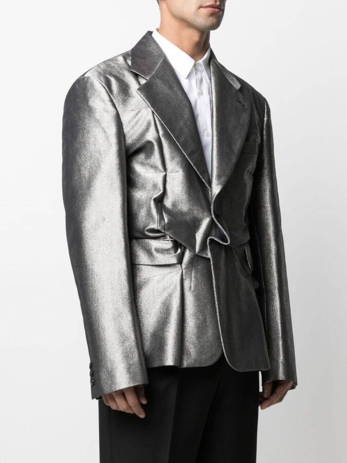Comme des Garçons Homme Plus Gedeconstrueerde blazer Zilver