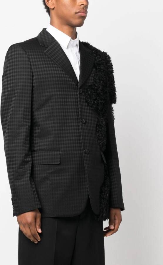 Comme des Garçons Homme Plus Geruite blazer Zwart