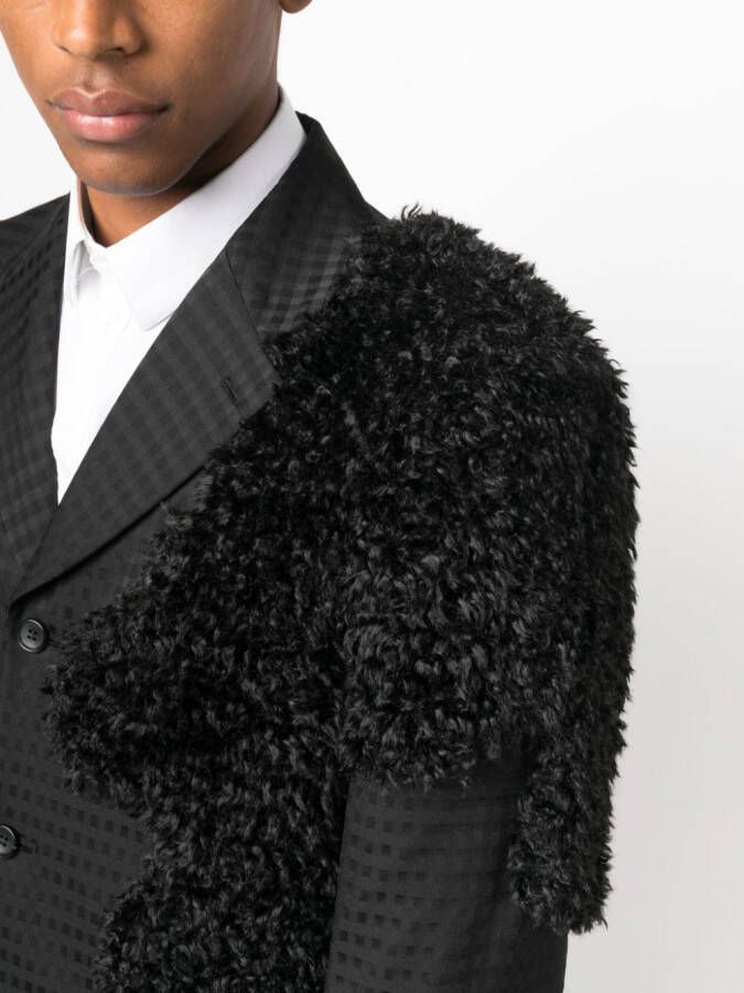 Comme des Garçons Homme Plus Geruite blazer Zwart