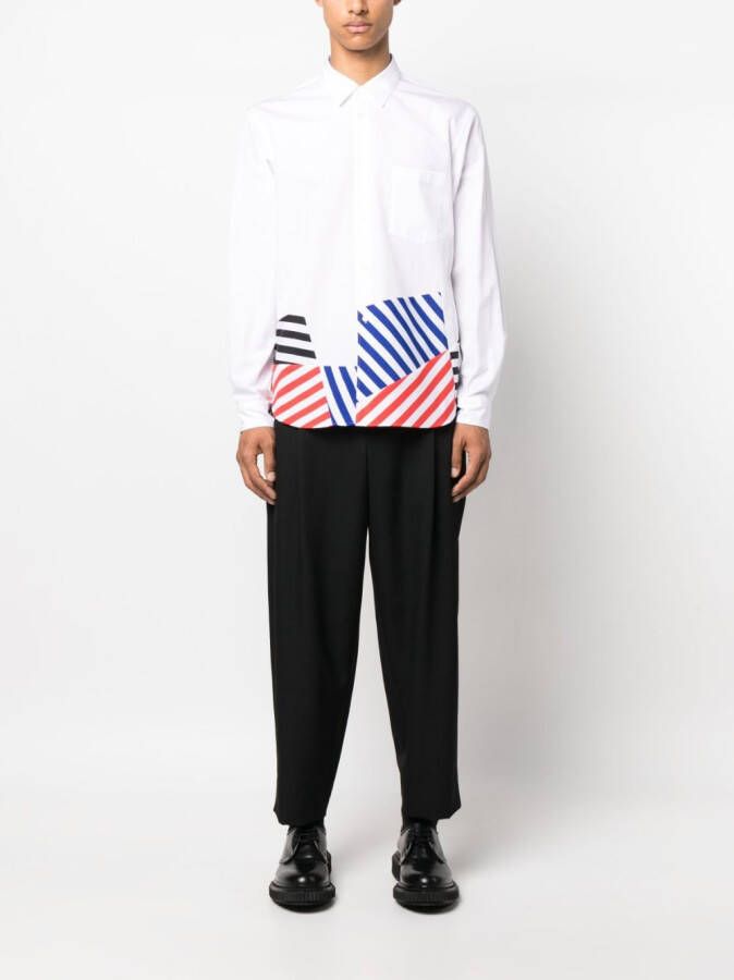 Comme des Garçons Homme Plus Gestreept overhemd Wit