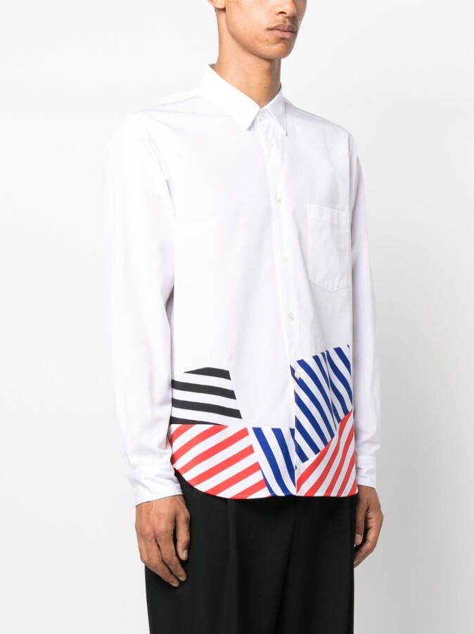 Comme des Garçons Homme Plus Gestreept overhemd Wit
