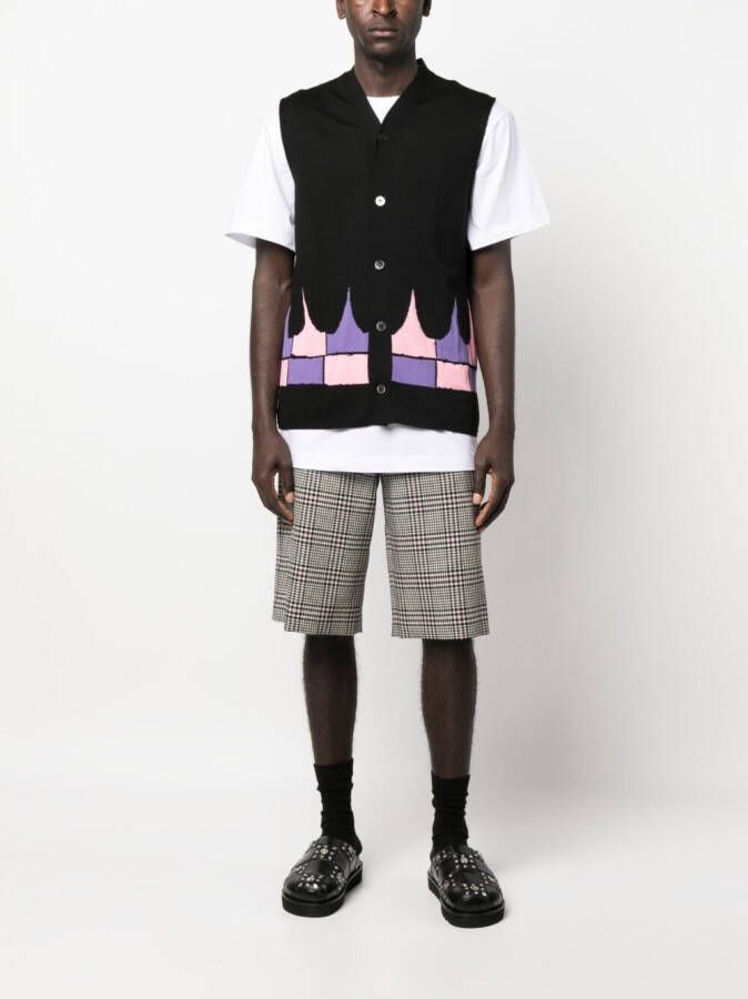 Comme des Garçons Homme Plus Shorts met pied-de-poule print Zwart