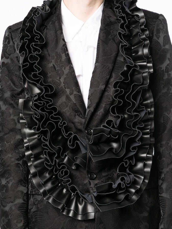 Comme des Garçons Homme Plus Jas met enkele rij knopen Zwart