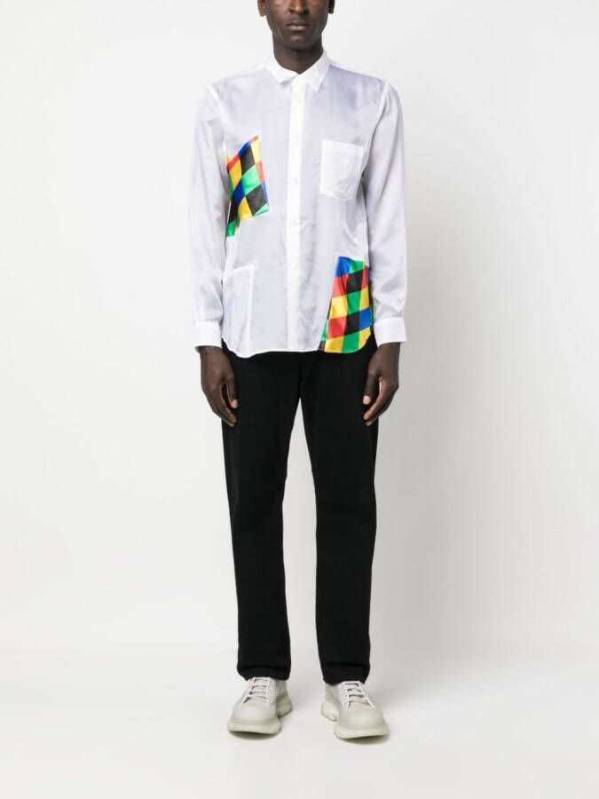 Comme des Garçons Homme Plus Overhemd met patchwork Wit