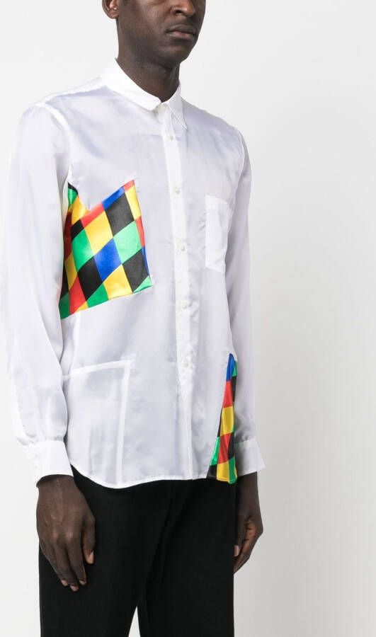 Comme des Garçons Homme Plus Overhemd met patchwork Wit