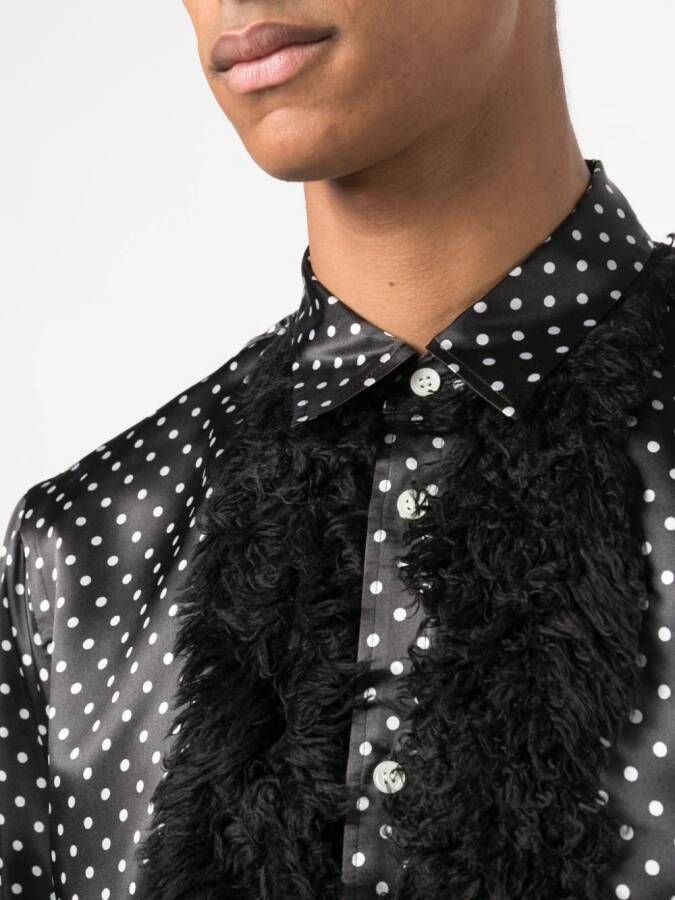 Comme des Garçons Homme Plus Overhemd met stippen Zwart