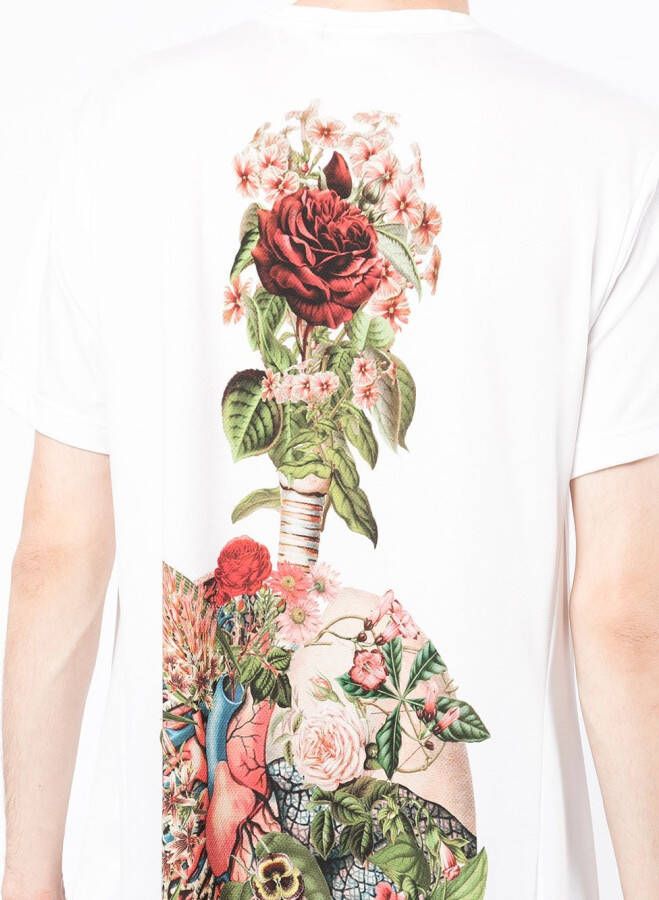 Comme des Garçons Homme Plus T-shirt met asymmetrische afwerking Wit