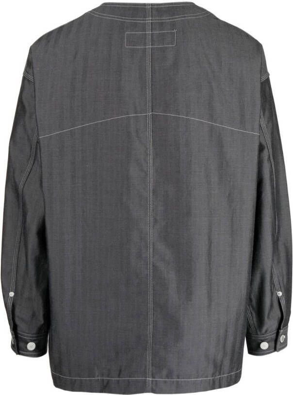 Comme des Garçons Homme Shirtjack met contrasterend stiksel Zwart