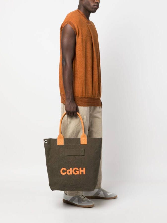 Comme des Garçons Homme Shopper met logoprint Groen