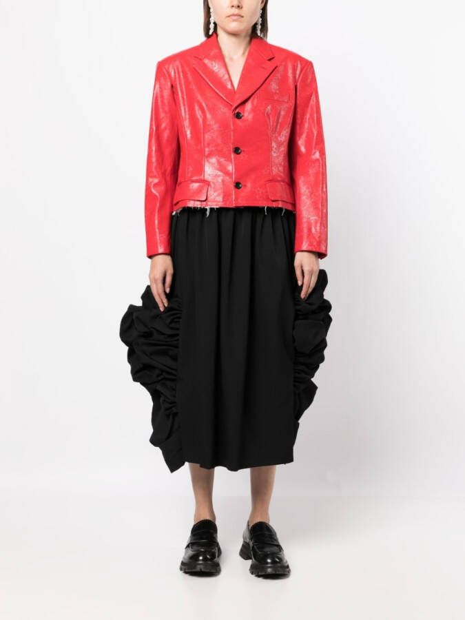 Comme Des Garçons Midi-jurk met gesmockt detail Zwart