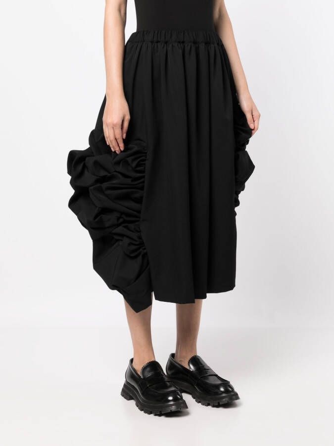 Comme Des Garçons Midi-jurk met gesmockt detail Zwart