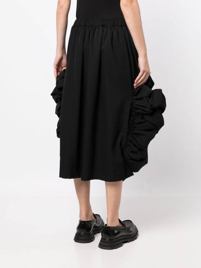 Comme Des Garçons Midi-jurk met gesmockt detail Zwart