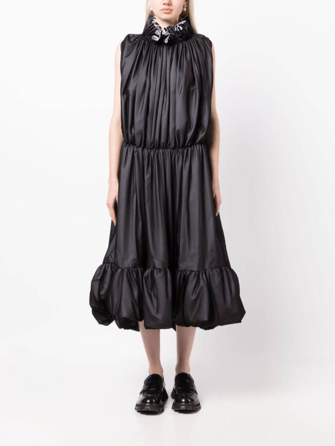 Comme Des Garçons Midi-jurk met hoge hals Zwart