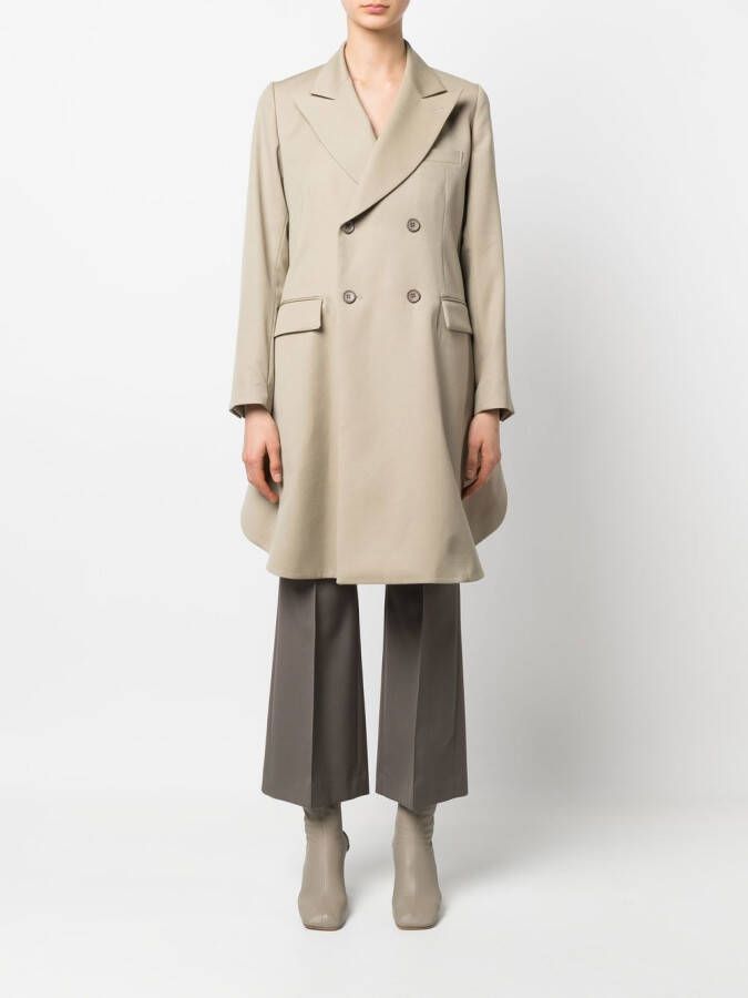 Noir Kei Ninomiya Jas met dubbele rij knopen Beige