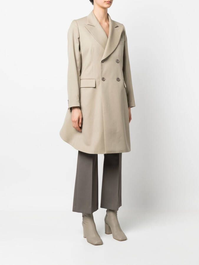 Noir Kei Ninomiya Jas met dubbele rij knopen Beige