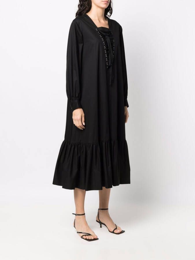 Noir Kei Ninomiya Jurk met afwerking van kant Zwart