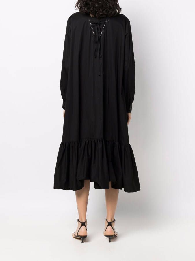 Noir Kei Ninomiya Jurk met afwerking van kant Zwart