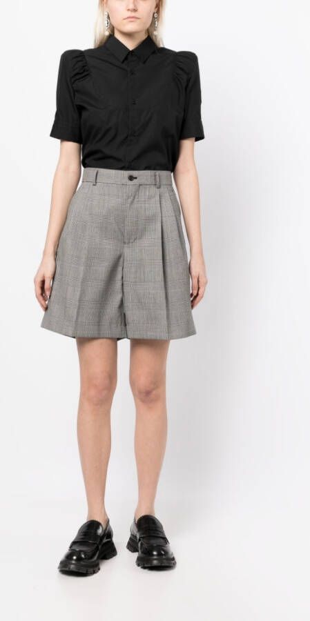 Noir Kei Ninomiya Shorts met gingham ruit Zwart