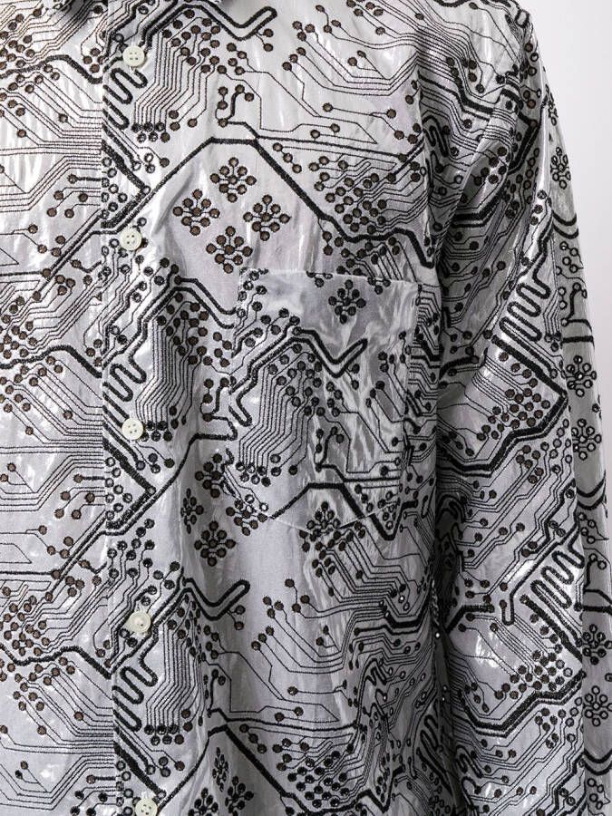 Comme Des Garçons Overhemd met geperforeerd detail Zilver