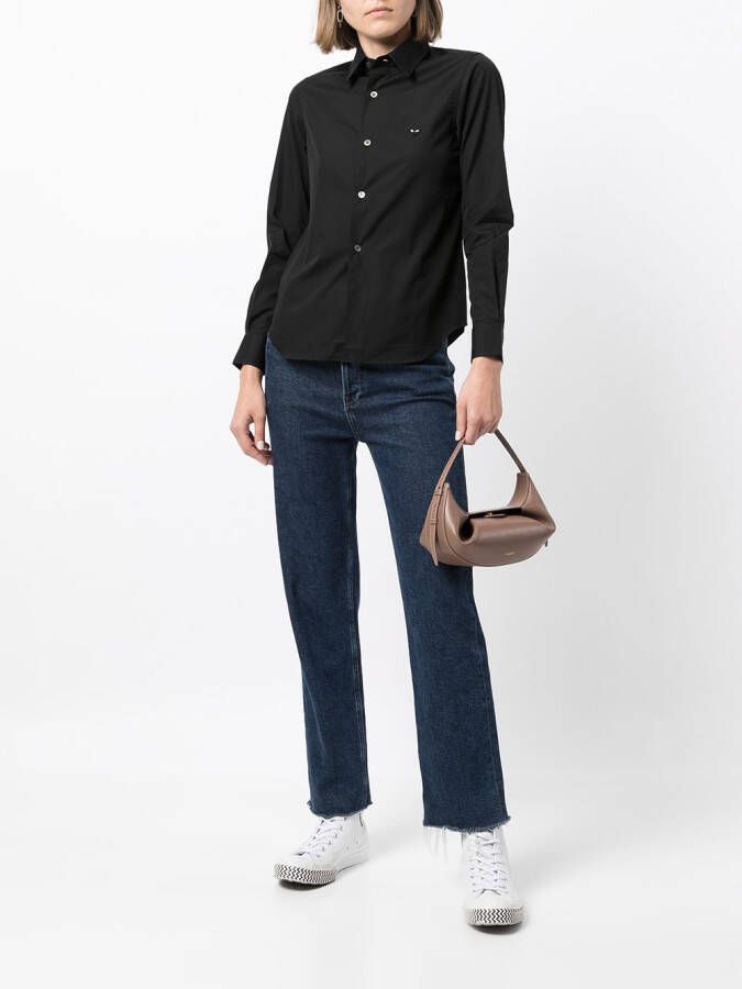 Comme Des Garçons Blouse met logo Zwart