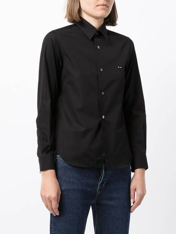 Comme Des Garçons Blouse met logo Zwart