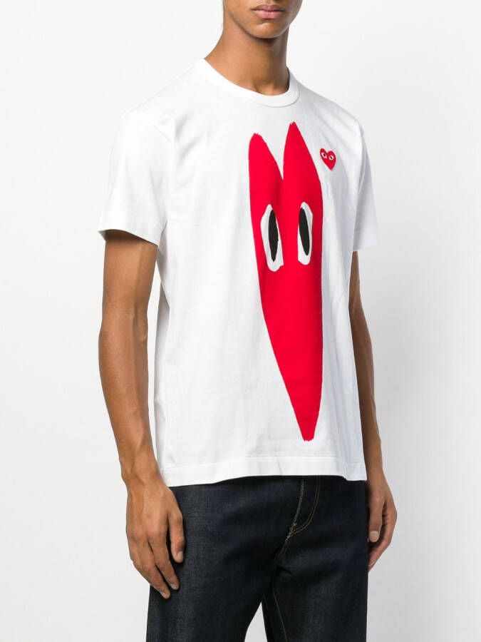 Comme Des Garçons Play contrast logo T-shirt Wit