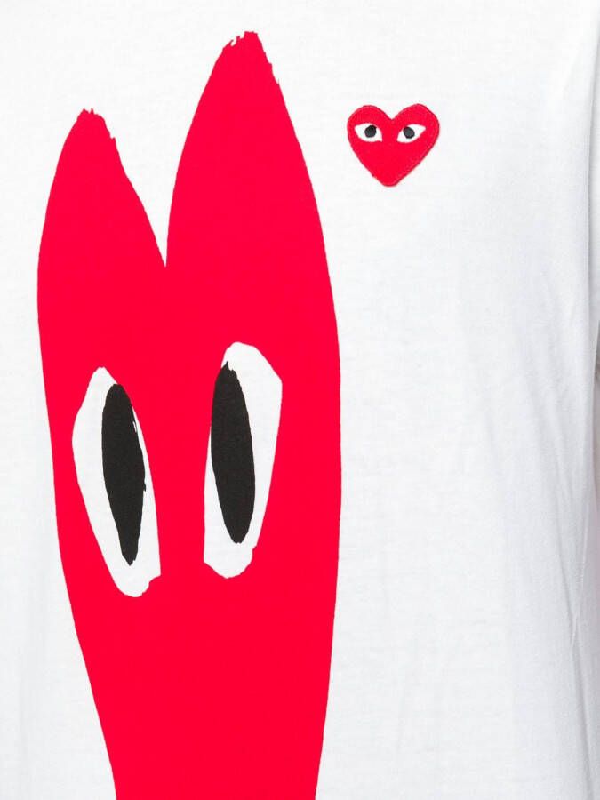 Comme Des Garçons Play contrast logo T-shirt Wit