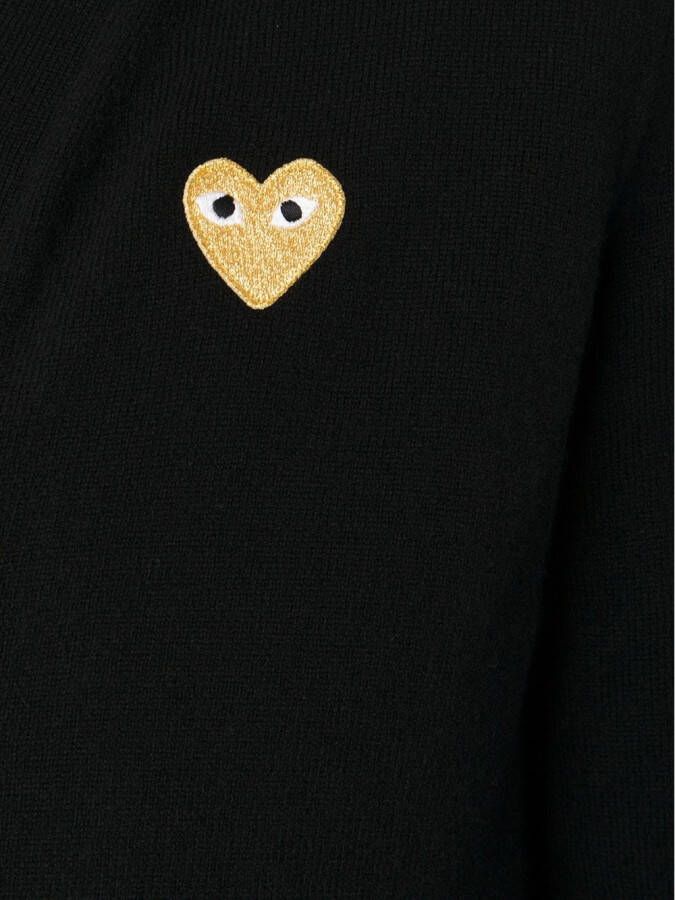 Comme Des Garçons Play embroidered heart cardigan Zwart
