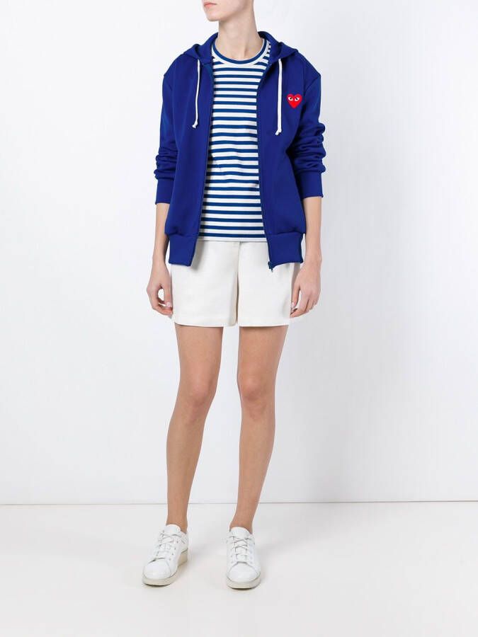 Comme Des Garçons Play embroidered heart hoodie Blauw