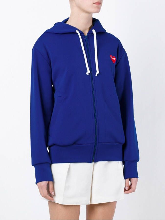 Comme Des Garçons Play embroidered heart hoodie Blauw