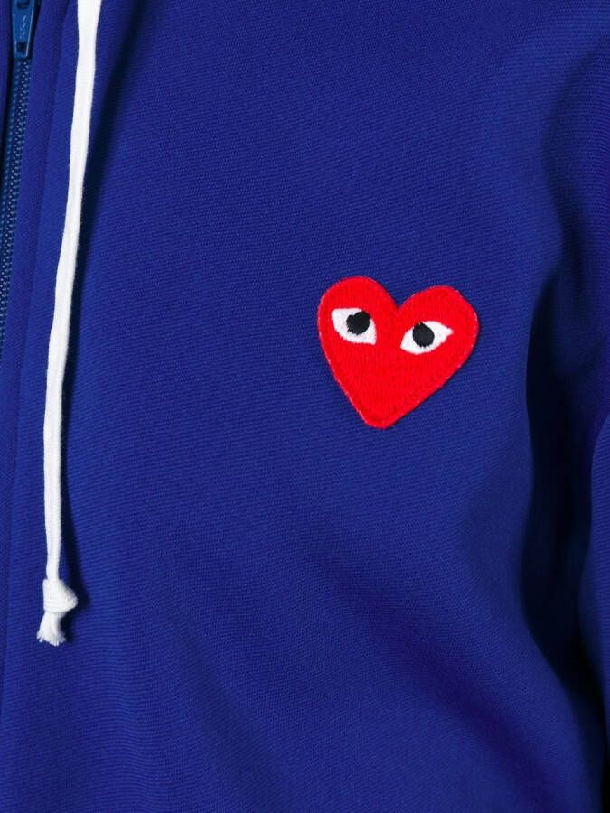 Comme Des Garçons Play embroidered heart hoodie Blauw