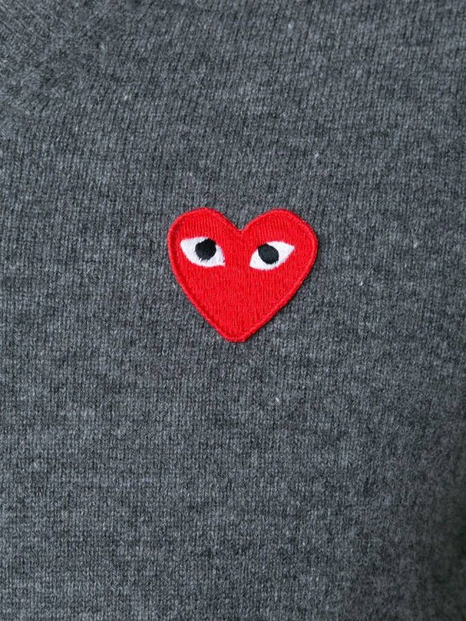 Comme Des Garçons Play embroidered heart jumper Grijs