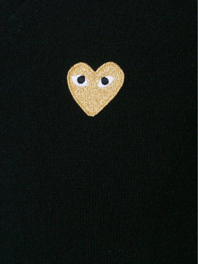 Comme Des Garçons Play embroidered heart jumper Zwart